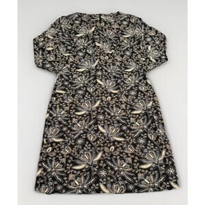 J McLaughlin Dress Womens Catalina Cloth Brown Floral Long Sleeve Sheath Sz M